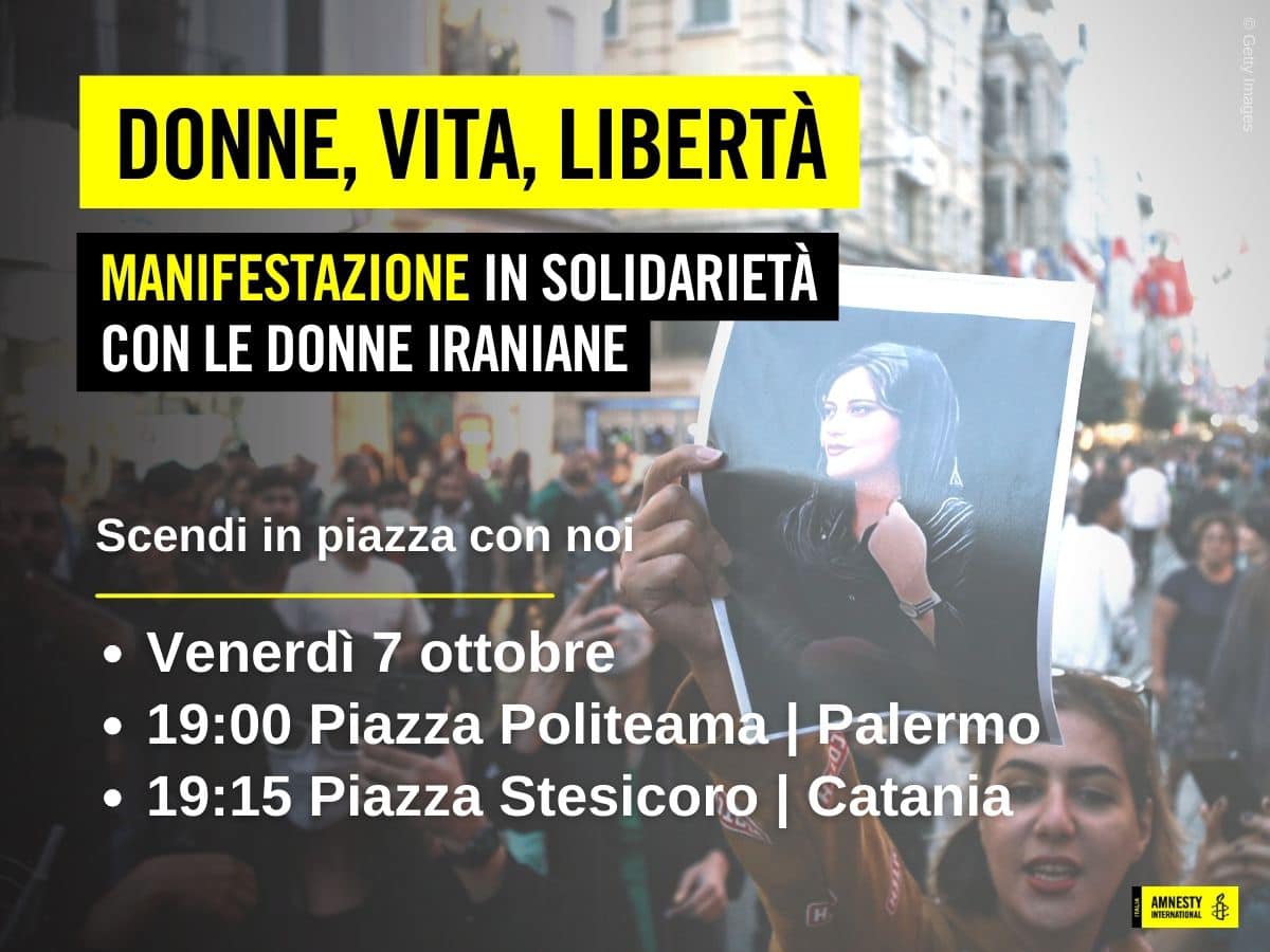 DONNE, VITA, LIBERTÀ. MANIFESTAZIONE IN SOLIDARIETÀ CON LE DONNE&nbsp;IRANIANE.